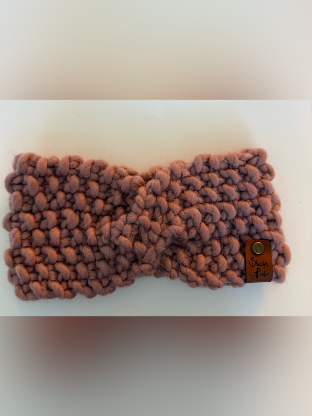 Chunky Knit Headband Ear Warmer - Dusty Mauve